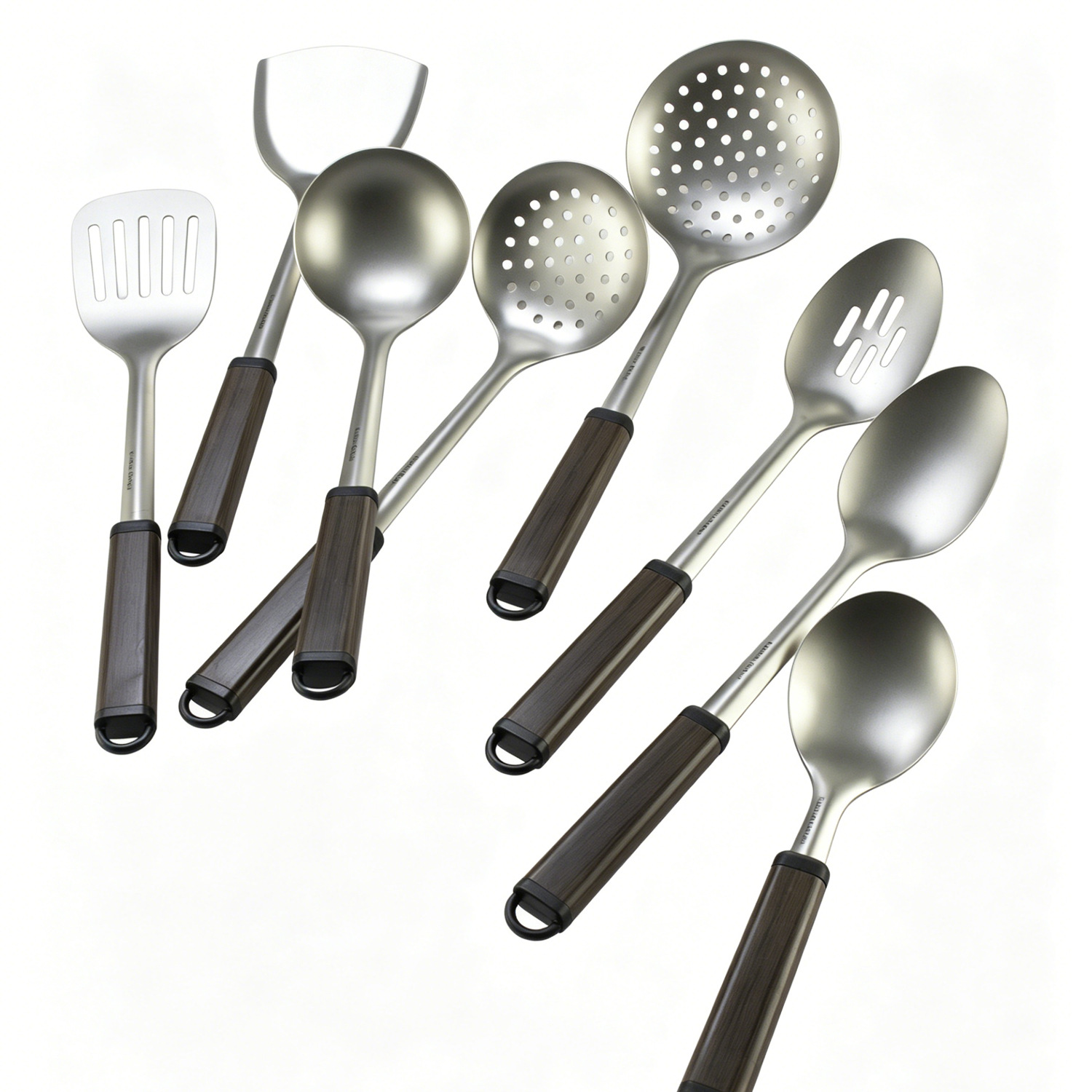 Titanium Purified Stainless Steel Kitchen Utensils Dense Spoon Powder Spatula Slotted Spoon Soup Spoon Slotted Spoon 8-Piece Set Home Cooking Kitchen Spatula