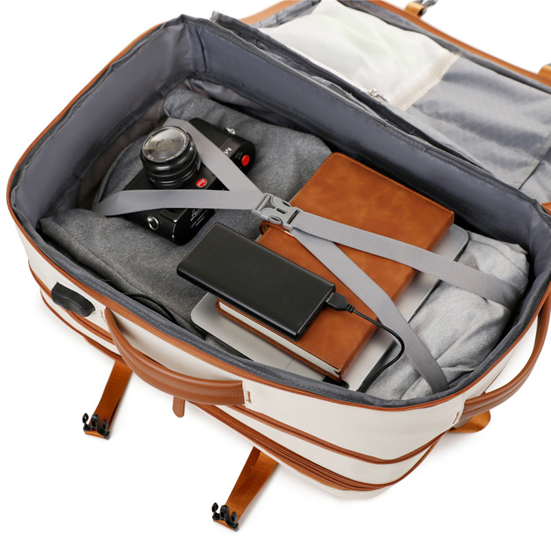 Backpack expandable 15.6-inch business backpack multifunctional casual travel backpack color contrast student schoolbag