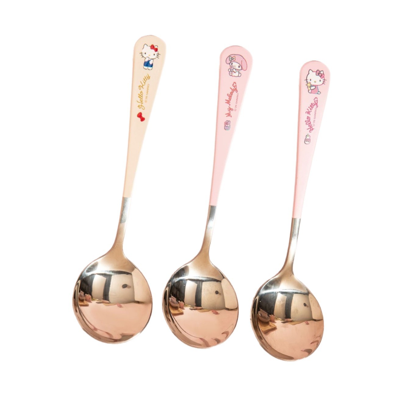 Sanrio Official Stainless Steel Spoon Fruit Dessert Spoon Kids Spoon Cute Eating Long Handle Spoon