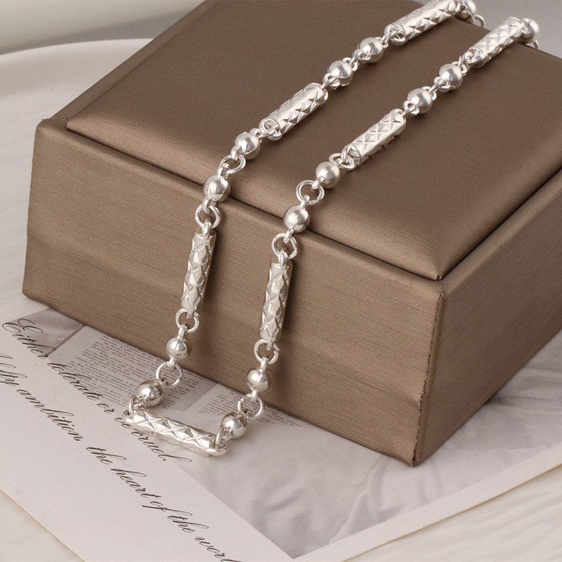 Men's silver-plated necklace Miao silver men's imitation silver dragon head necklace Miao silver necklace jewelry