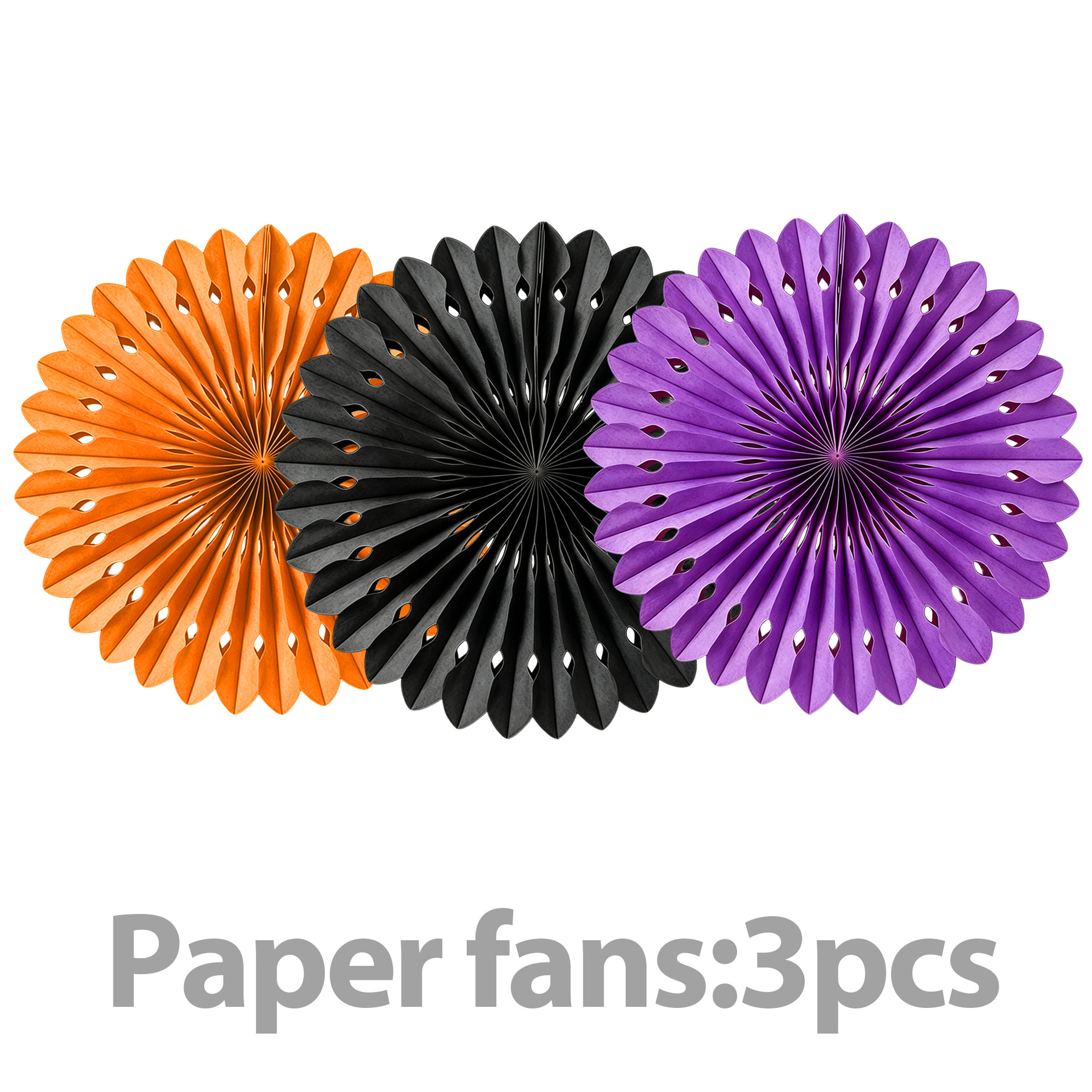 Halloween Ghost Pumpkin Theme Orange Purple Black Color Scheme Hollow Out Paper Fan Paper Flower Ball Scene Decoration Ornaments