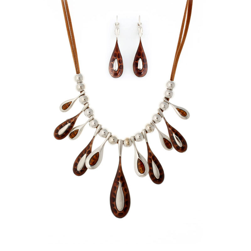 A550 Accessories Handmade Enamel Color Accessories Mixed Batch Oil Drop Drop Necklace Earring Set