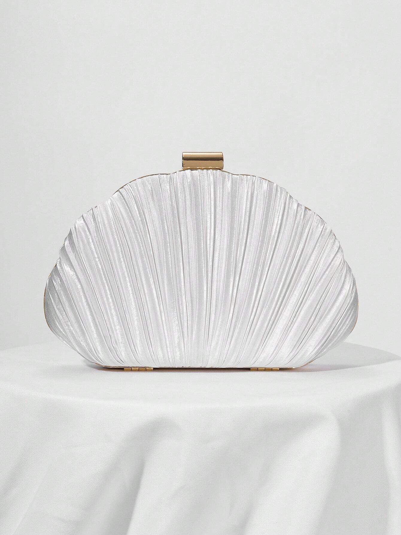 2025 New Shell Evening Bag Pleated Clutch Dress Evening Bag Cheongsam Banquet Bag
