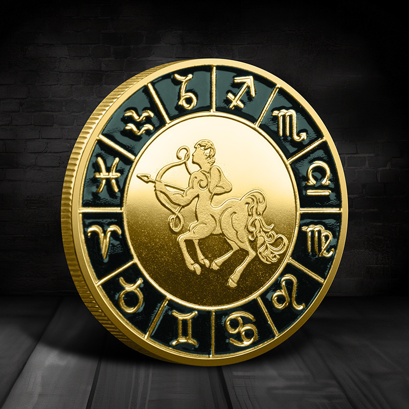 Twelve Zodiac Commemorative Medal 12 Pieces Full Set Coin Zodiac Commemorative Coin Lucky Coin Zodiac Twelve Palace Collection