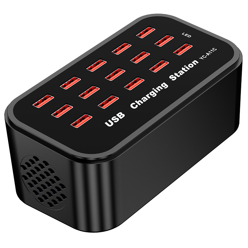 Desktop Charging Station 100W 15-port USB Charger 5V2A Multi-port Smart Socket Desktop Phone Charging Station
