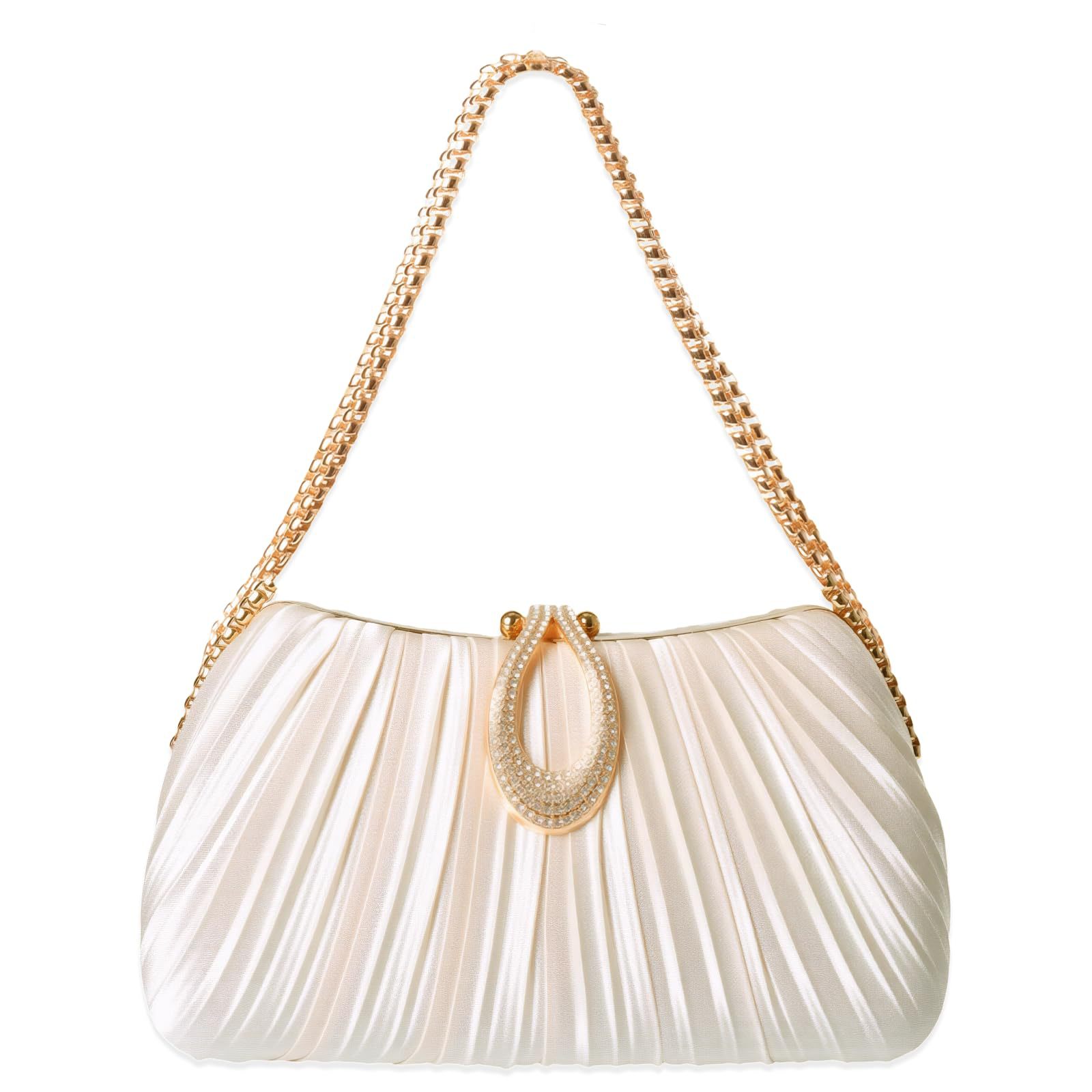 2025 New Satin Pleated Evening Bag Women's Bracelet Celebrity Dress Cheongsam Banquet Bag Women's Single Shoulder Crossbody Bag
