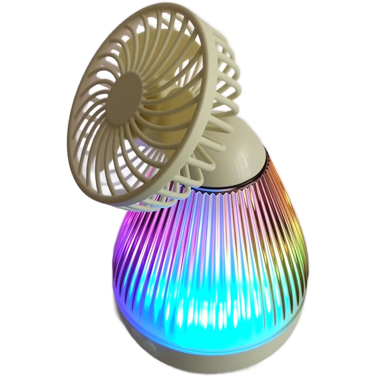 Desktop small fan silent rotating strong wind multifunctional portable Bluetooth speaker with atmosphere light