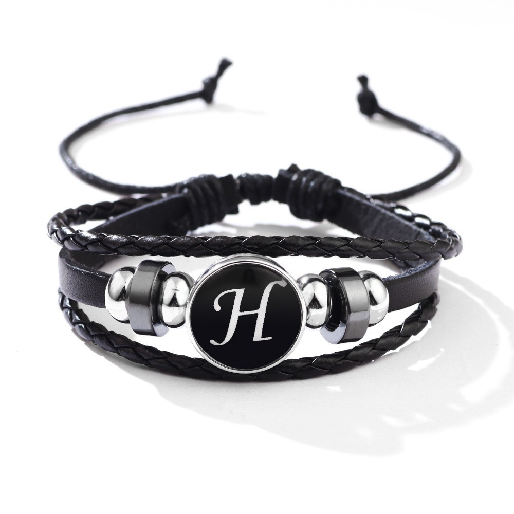 Sun and Moon Lovers Time Leather Bracelet Punk Multi-layer Beaded Woven Bracelet Couple Gift