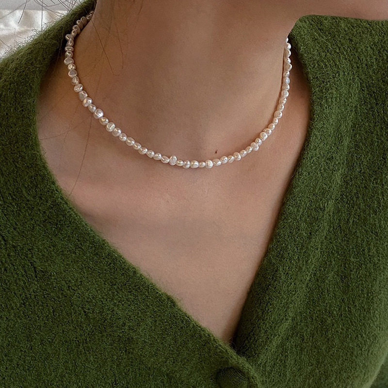 Natural Baroque Irregular Freshwater Pearl Choker Niche Dopamine Necklace Accessories Women Summer