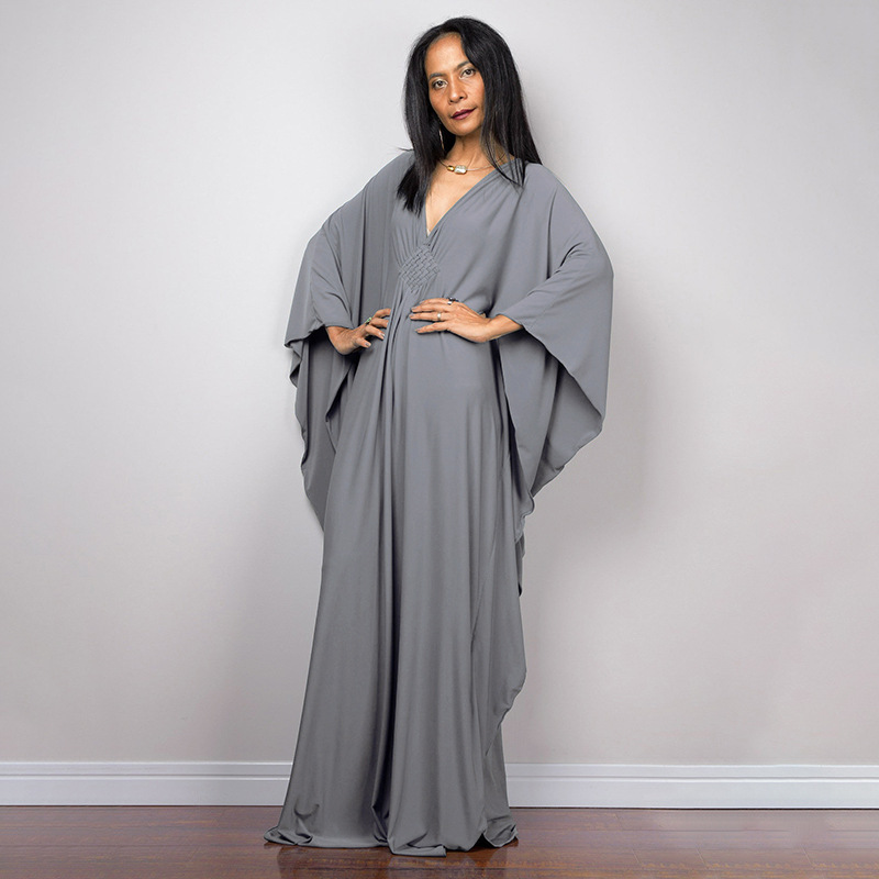 New Solid Color Middle Woven Robe Beach Long Dress Loose Bikini Cover Up Swimsuit Sun Protection Outer Women