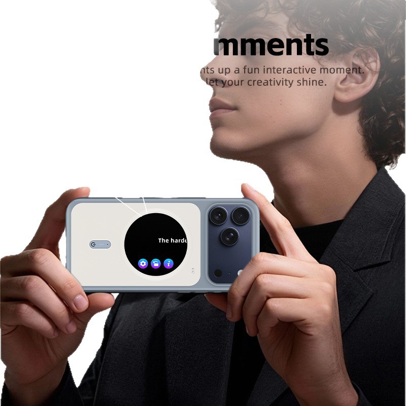 High-Definition Round Screen Color Screen Phone Case DIY Screen Projection for iPhone 17 Pro Max Series