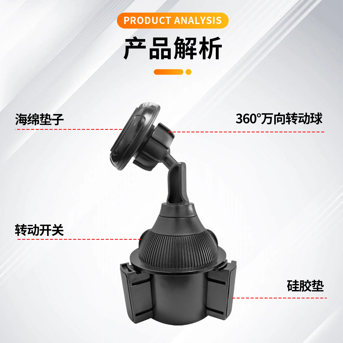 Car cup holder car phone holder gravity magnetic phone navigation center console charging interior