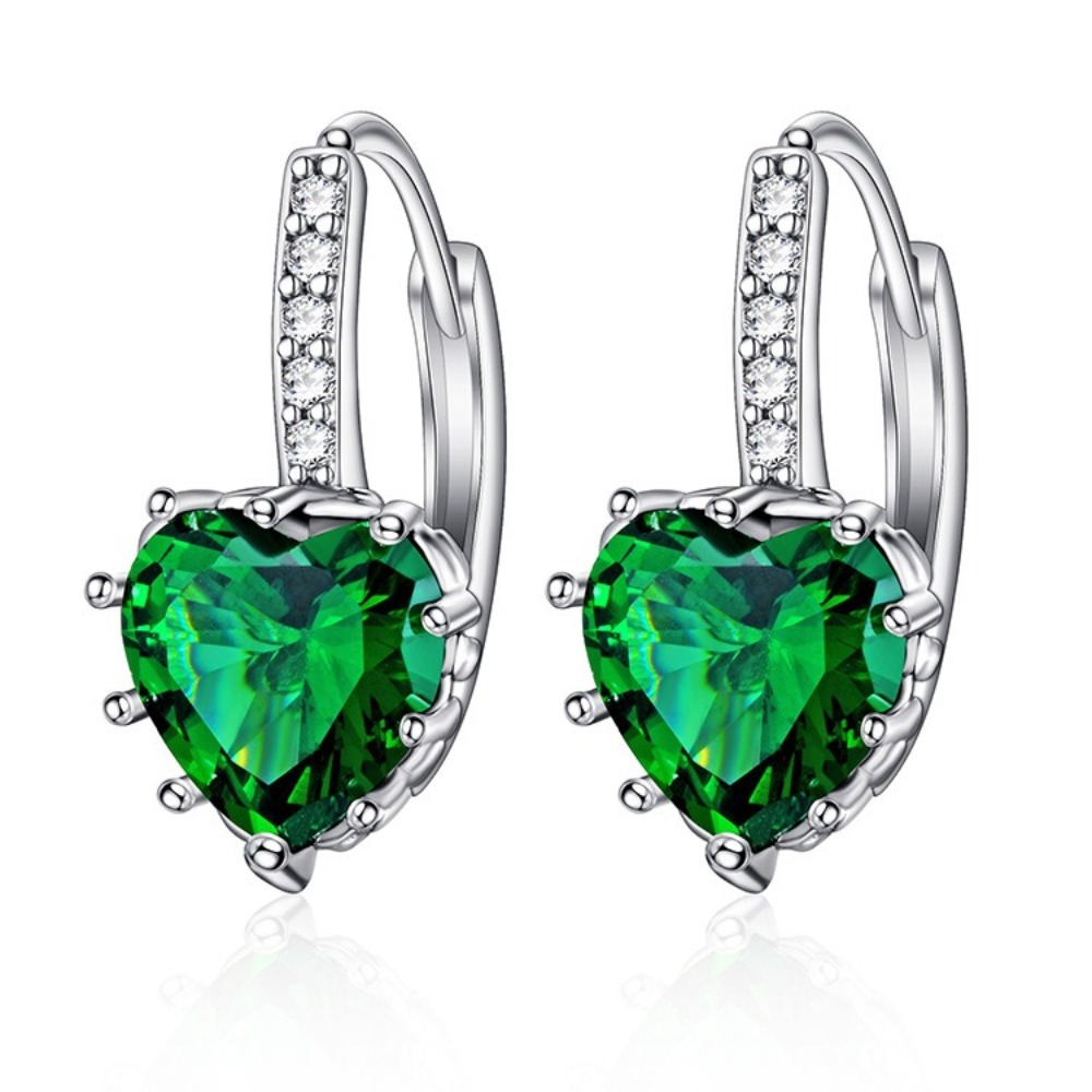 Fairy heart zircon ear clip simple diamond-like earring ear jewelry
