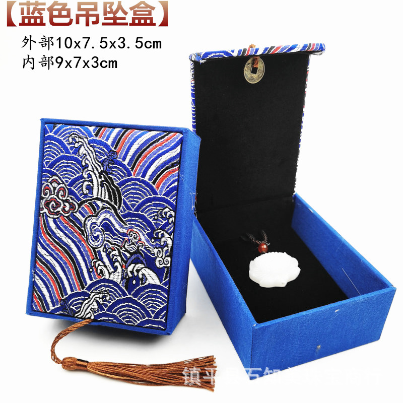 蓝海浪花流苏大吊坠盒