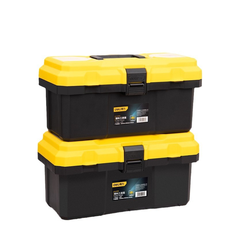 Deli plastic household toolbox hardware industrial grade storage box portable multifunctional maintenance electrician tool set