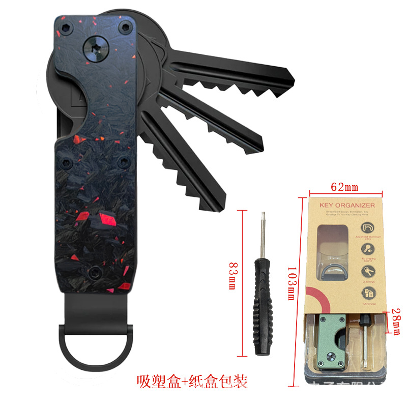 Aluminum Alloy Key Ring Multi-functional Key Organizer Compact Portable Can Hold 2-6 Keys