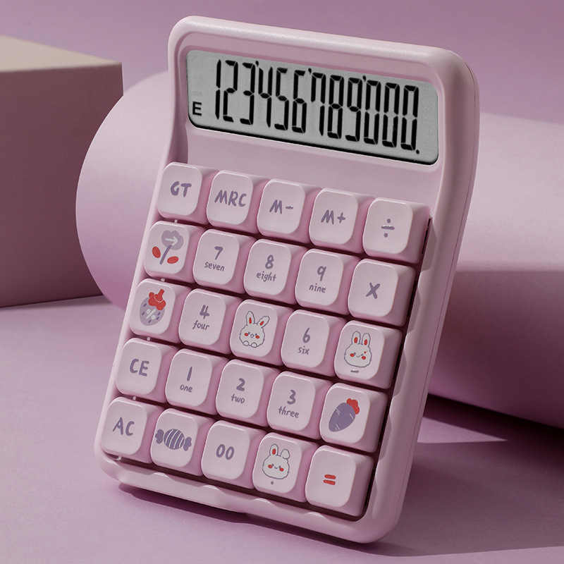 7258 attack mechanical detachable keys colorful desktop calculator cute cartoon 12-digit large screen computer