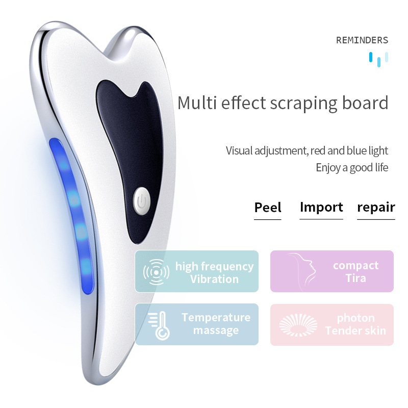 Facial Vibration Massage导入仪 Face Scraping仪 Neck Massager Electric Beauty Device Scraping Board