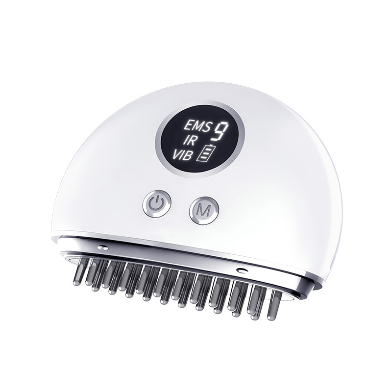 EMS Microcurrent Head Massager Meridian Brush Electric Scraping Instrument Massage Brush Color Light Portable Pocket Current Comb