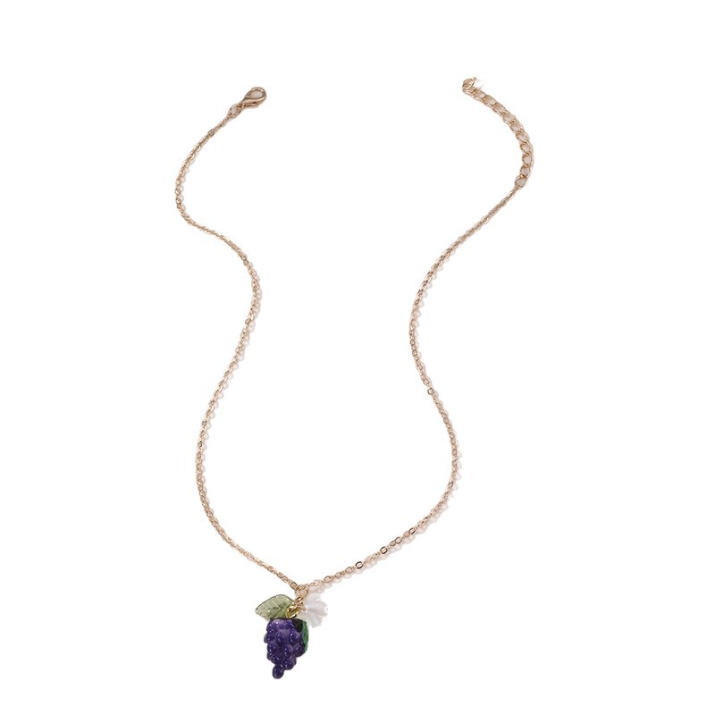 NZ3393 Fruit Pendant Women's Necklace New Lemon Green Leaf Women's Choker Accessory