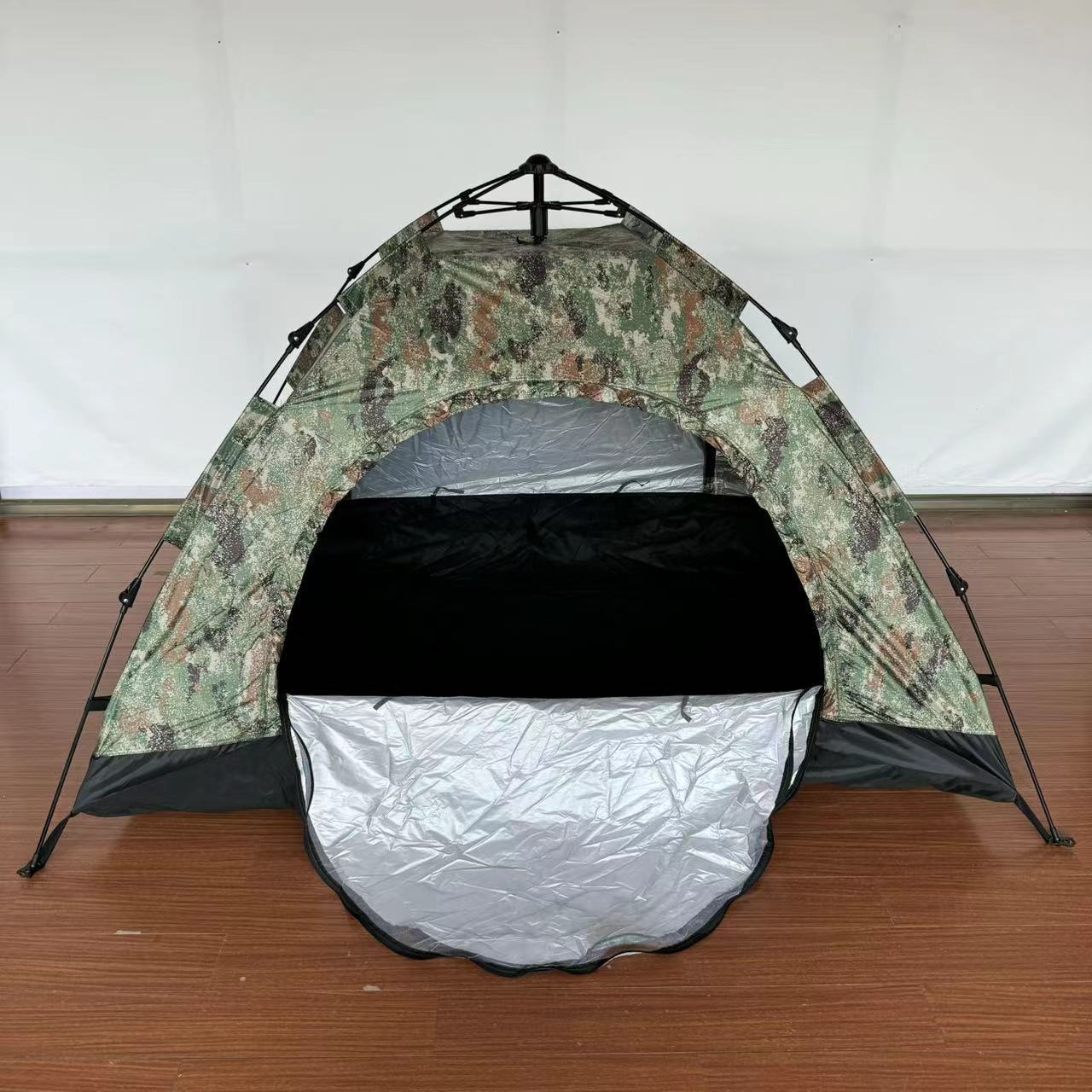 Outdoor tent, automatic portable camping beach tent, double-layer folding quick-open no-setup tent
