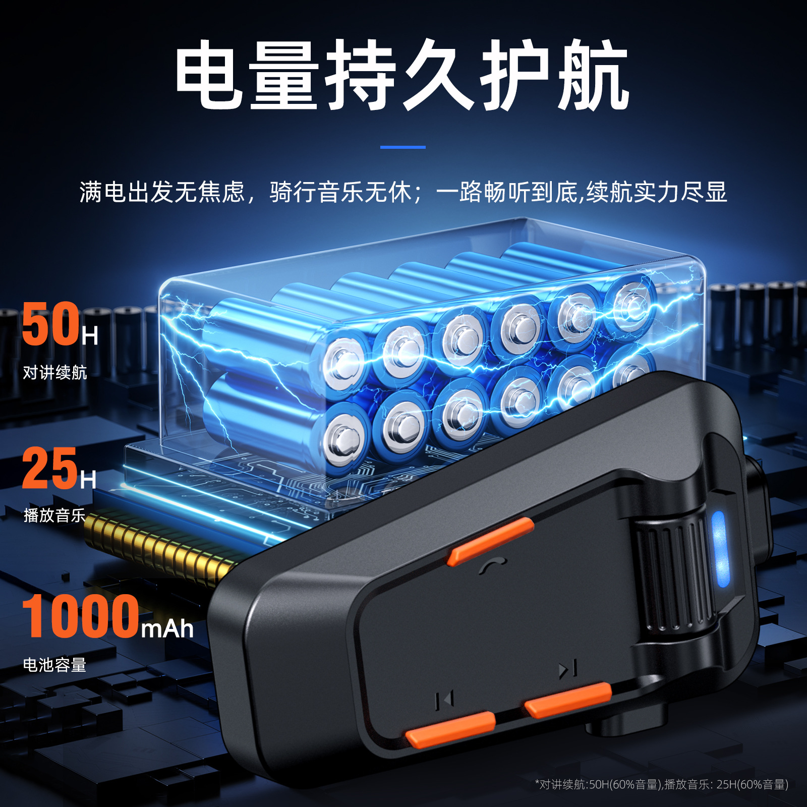 New motorcycle electric vehicle helmet Bluetooth headset waterproof noise-reducing outdoor riding intercom headset 2026 new