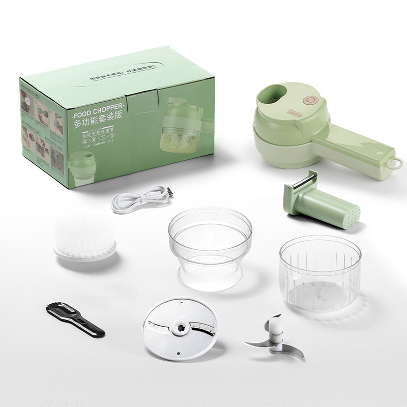 Multifunctional Vegetable Cutter, Wireless Electric Garlic Chopper, Ingredient Baby Food Processor, Scallion Cutter Handheld Gatling Food Processor
