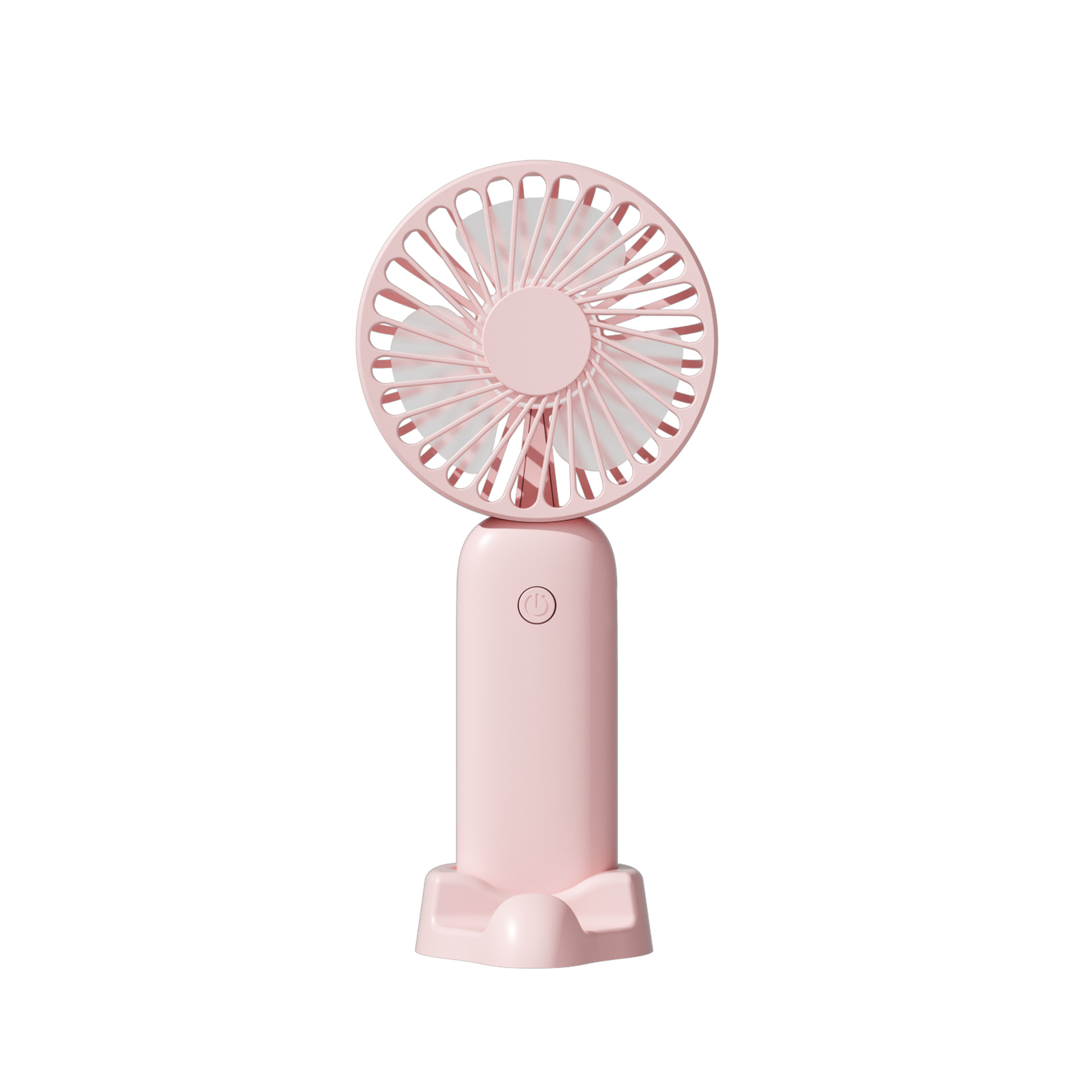 2026 USB Rechargeable Portable 3-Speed Handheld Fan Desktop with Stand Silent Fan Printing