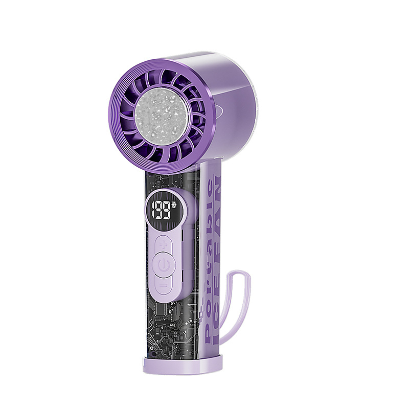 New Digital Display Handheld Ice Fan 199 Speed Levels Stepless Speed Control Cooling Digital Fan Turbo Handheld Fan