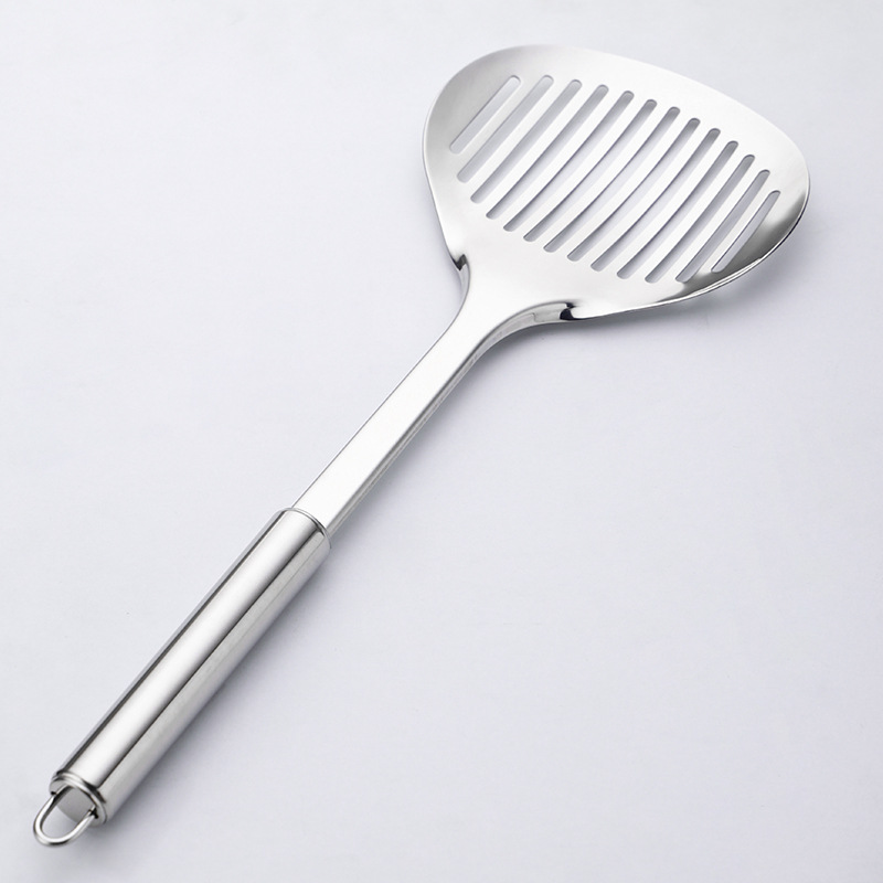Thickened stainless steel spatula set for home use, soup spoon, high temperature resistant spatula, slotted spoon, kitchen, outdoor, hotel