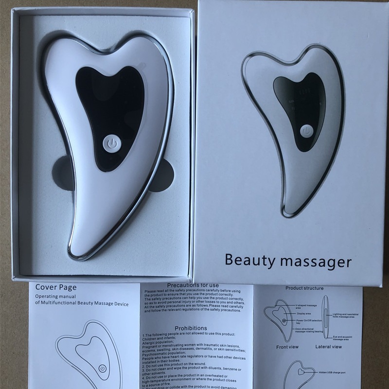 Facial Vibration Massage导入仪 Face Scraping仪 Neck Massager Electric Beauty Device Scraping Board