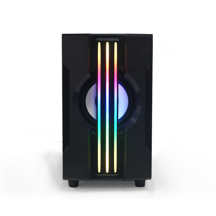 Custom-designed Wooden Computer Speakers: High-Powered Home Speakers with Bluetooth 2.1 and RGB Lighting—Hybrid Home and Gaming Speakers