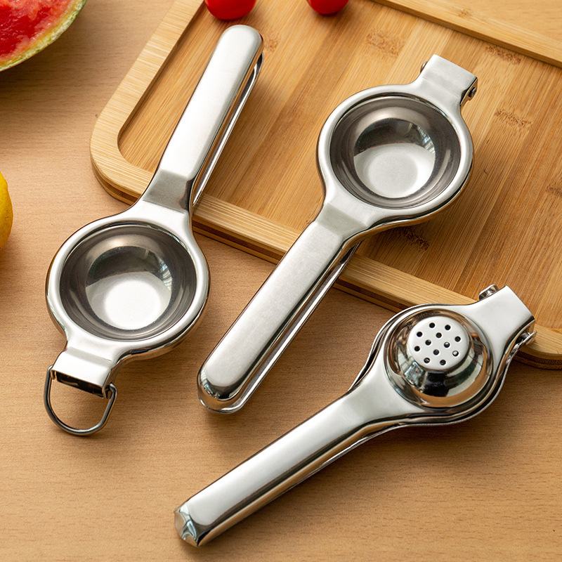 Stainless Steel Lemon Clamp Large Fruit Orange Juicer Kitchen Home Manual Juicer with Ring Portable Squeeze Water