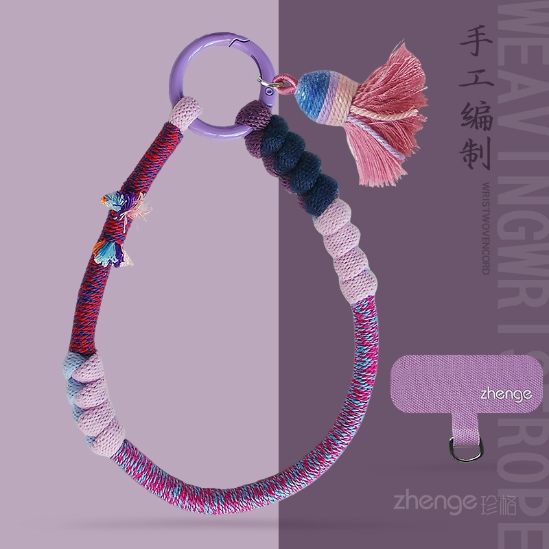 Phone strap women's wrist style tassel pendant braided rope short niche outdoor mountaineering travel