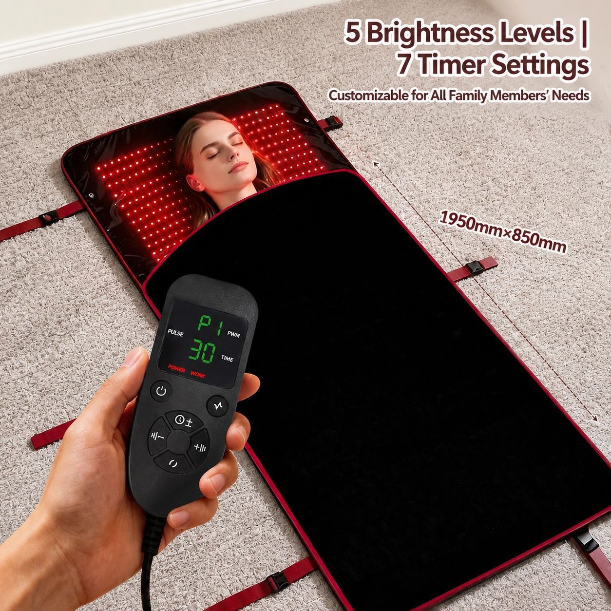 New Red Light Therapy Mat 2520 Lamp Beads Extra Large Size Infrared Dual Band Red Light Heat Therapy Mat Sleeping Blanket