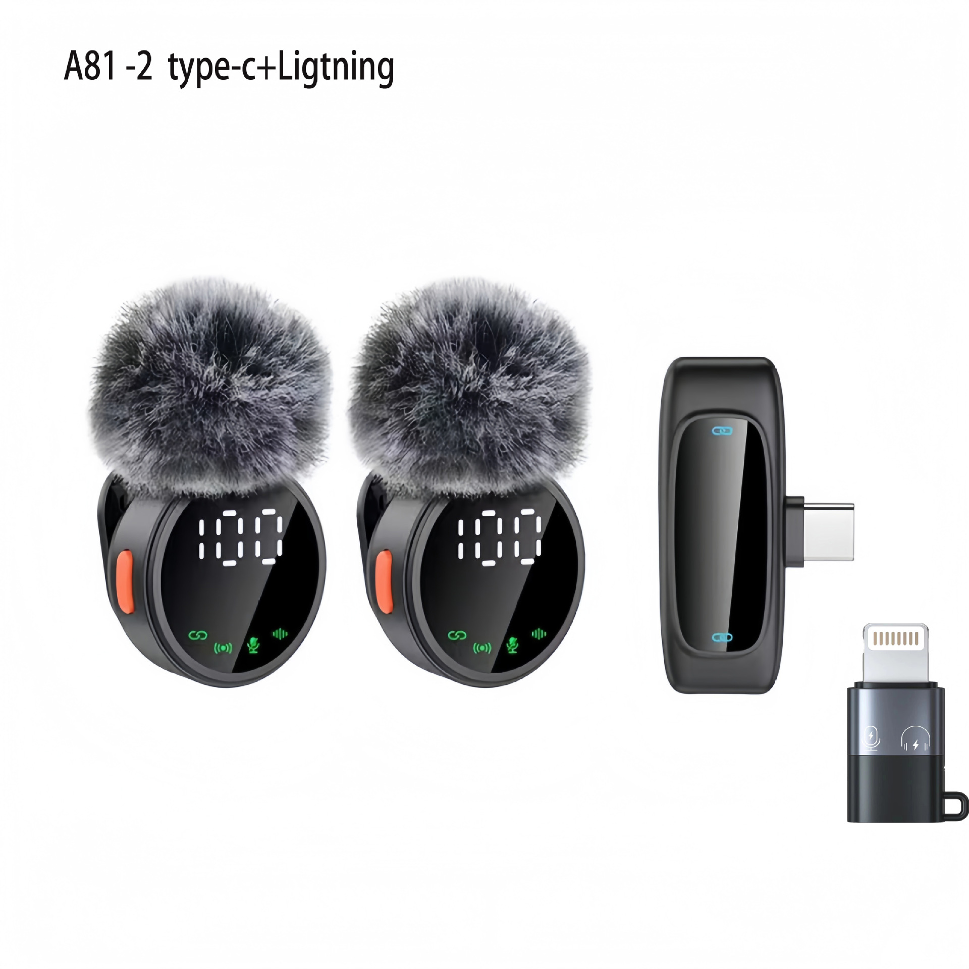 2026 new private mold A83 wireless magnetic lavalier microphone noise reduction reverb high-definition live microphone with digital display A81