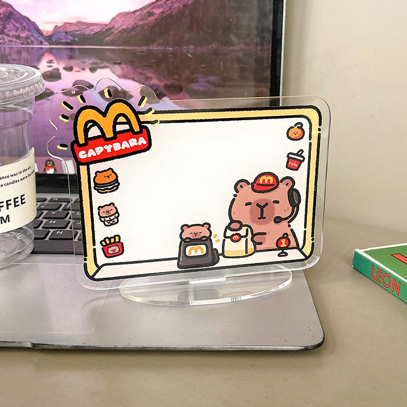 Capybara Message Board Childlike Writing Wipeable Desktop Acrylic Standing Sign Water Figure Ornament