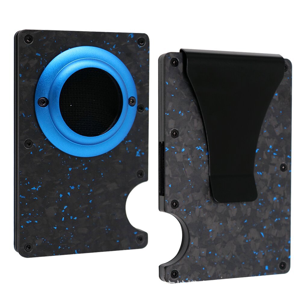 New Forged Carbon Fiber Card Holder RFID Anti-theft Aluminum Alloy Card Clip Anti-demagnetization Metal Card Sleeve