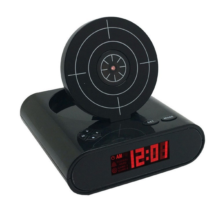 Live shooting novel shooting toy lazy person wake-up alarm clock