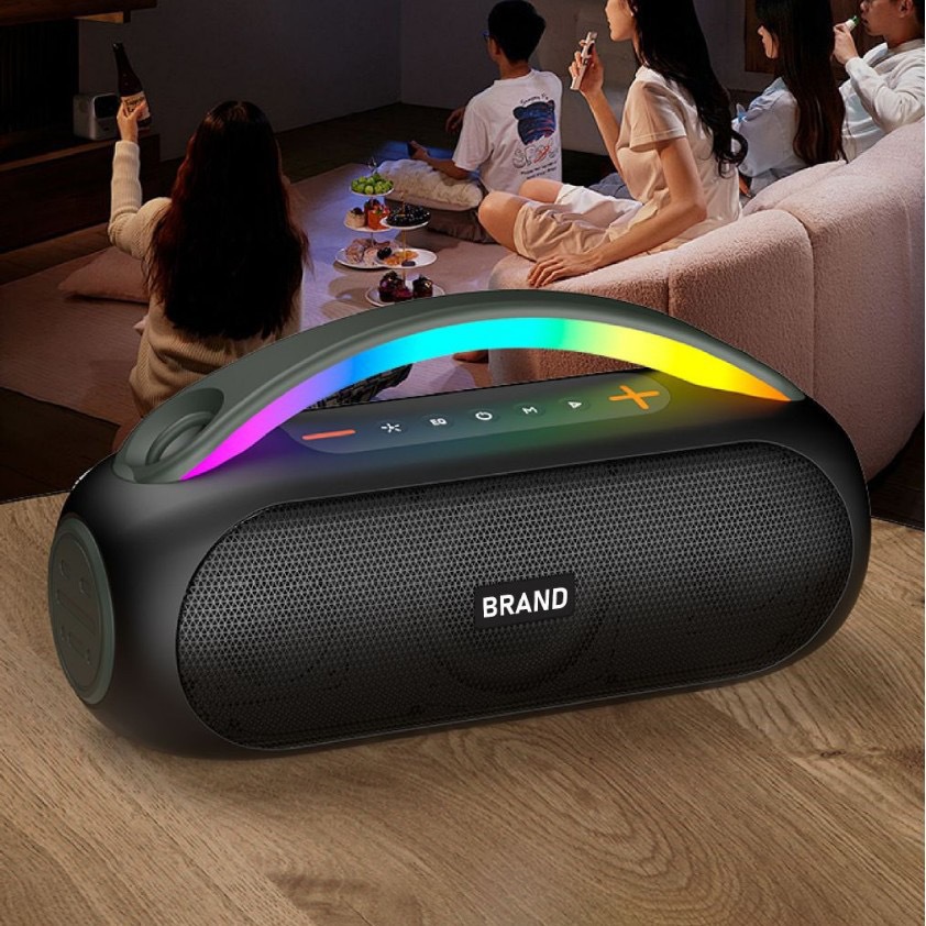 New Outdoor Portable High Power Atmosphere Light Bluetooth Speaker Heavy Bass Subwoofer Bluetooth Speaker