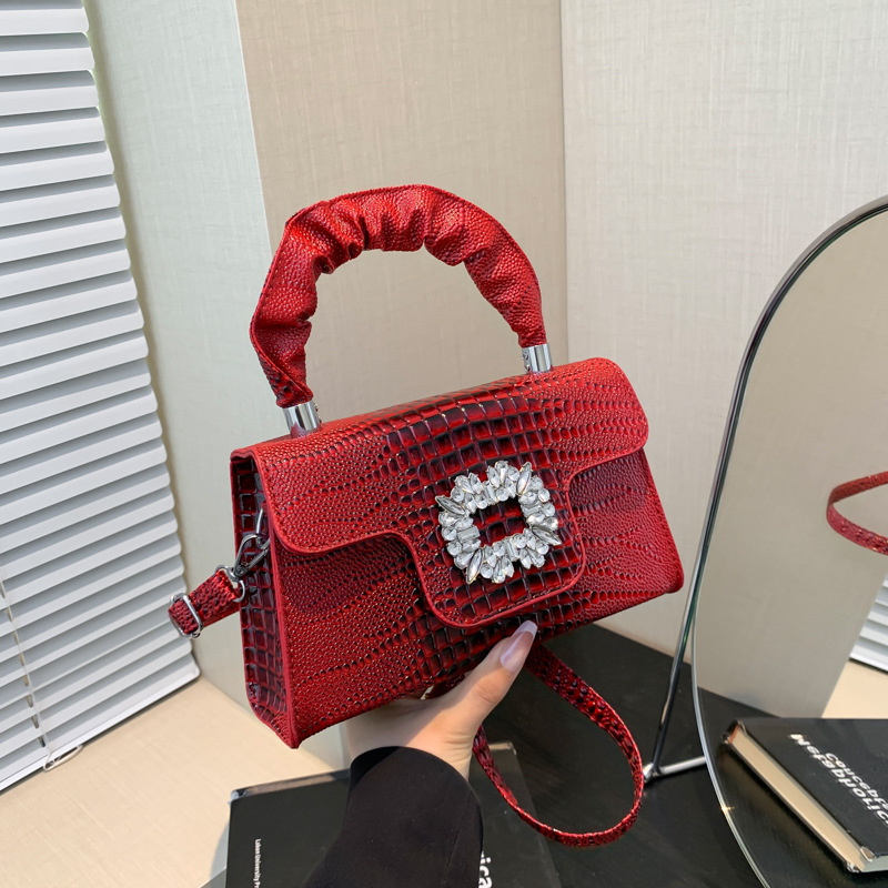 2026 New Small Square Bag Women Textured Handbag Women's Bag Fashionable Single Shoulder Crossbody Bag