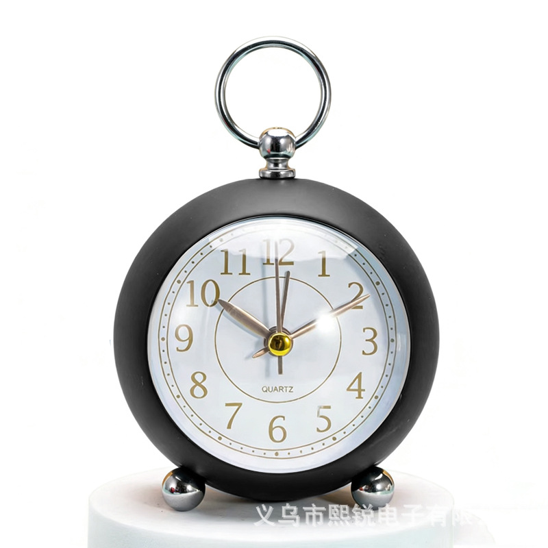 Metal Alarm Clock Dome with Night Light Children Student Desktop Bedside Silent Clock