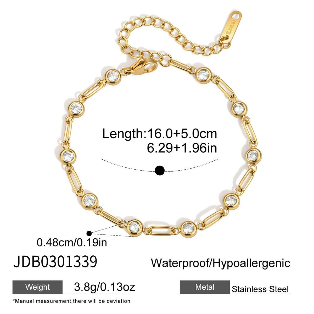 Jieding stainless steel zircon bracelet niche stacking hand jewelry titanium steel 18k accessories
