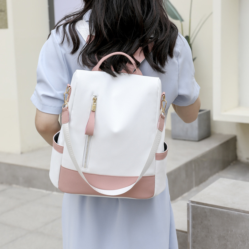 Anti-theft double-shoulder bag women 2025 new Oxford cloth canvas women's backpack travel schoolbag
