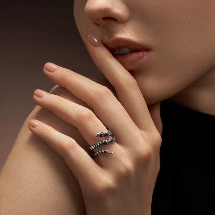New Demon Slayer Snake Pillar Iguro Obanai Snake Ring Open Adjustable Design Ring