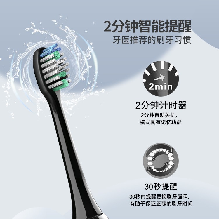 8-head electric toothbrush for adults, rechargeable soft bristle electric toothbrush with magnetic levitation