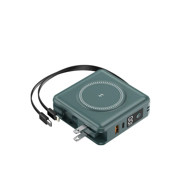 军绿15000Mah折叠AC美规插头+自带双线+22.5W