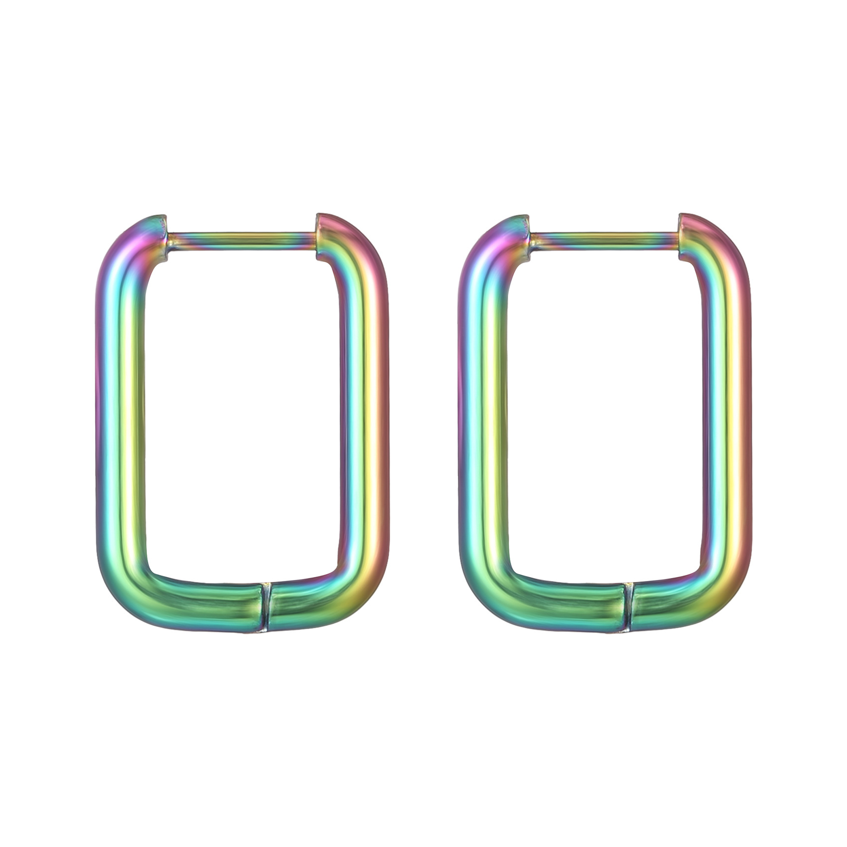 Geometric irregular stainless steel ear clips, five-pointed star, peach heart, square, polygon titanium steel earrings