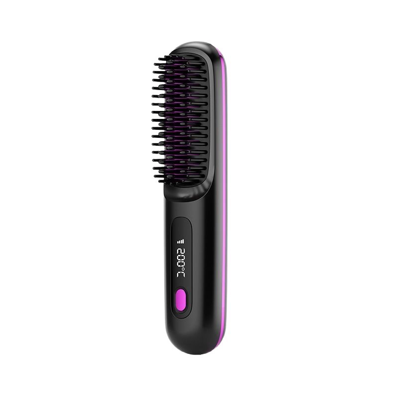 New straightening comb wireless straightener USB charging LCD ceramic straight and curl portable straightening curling comb