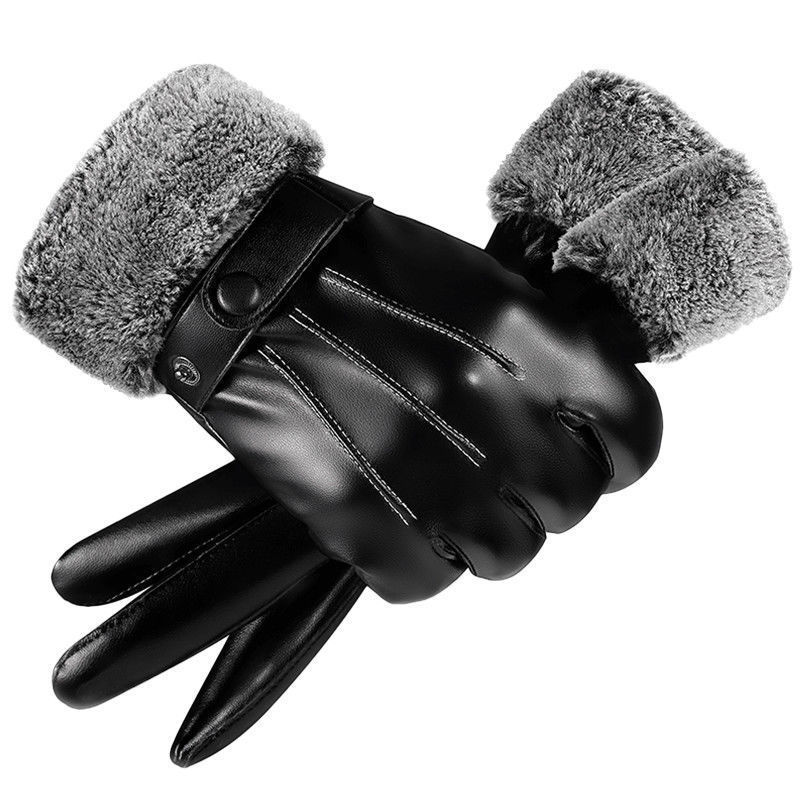 Autumn and winter warm gloves men's cold-proof outdoor riding gloves waterproof touch screen leather gloves ski gloves wholesale
